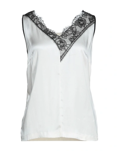 Shop Vdp Collection Woman Top Ivory Size 6 Acetate, Silk, Viscose, Elastane, Polyamide In White