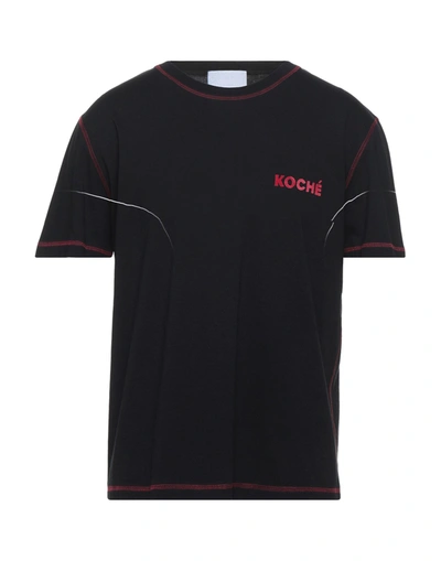 Shop Koché Man T-shirt Black Size S Cotton