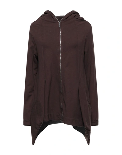 Shop European Culture Woman Sweatshirt Brown Size S Cotton, Elastane