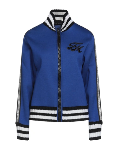 Shop Frankie Morello Woman Sweatshirt Bright Blue Size Xxs Modal