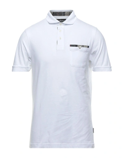 Shop Barbour Man Polo Shirt White Size 3xl Cotton