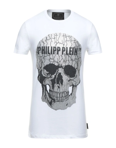 Shop Philipp Plein Man T-shirt White Size S Cotton, Abs - Acrylonitrile Butadiene Styrene