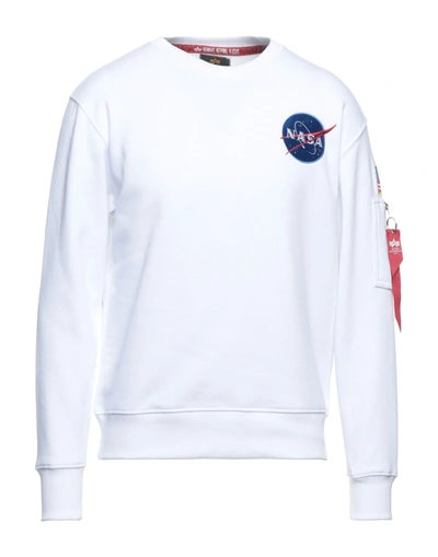 Shop Alpha Industries Sweatshirts In White