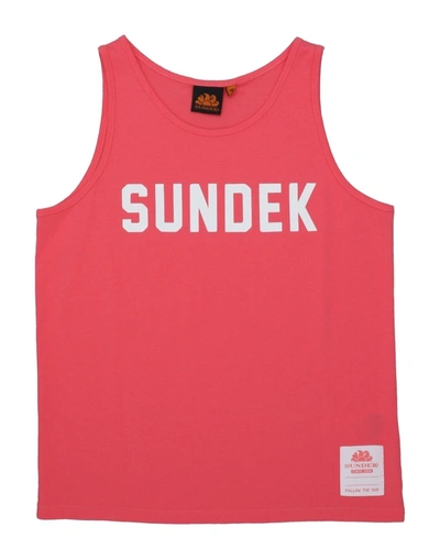 Shop Sundek Toddler Girl T-shirt Coral Size 4 Cotton In Red