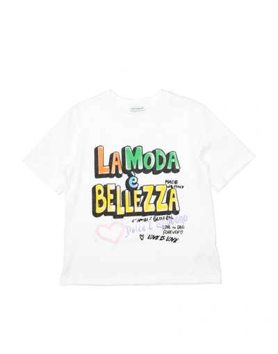 Shop Dolce & Gabbana Toddler Girl T-shirt White Size 7 Cotton, Pvc - Polyvinyl Chloride, Polyurethane