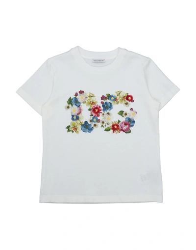 Shop Dolce & Gabbana Toddler Girl T-shirt White Size 7 Cotton, Silk