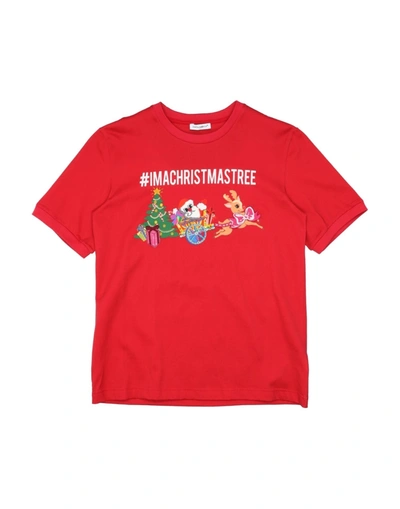 Shop Dolce & Gabbana Toddler Girl T-shirt Red Size 7 Cotton, Polyester, Acrylic, Polyurethane, Viscose