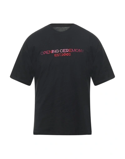 Opening Ceremony Logo-embroidered Cotton T-shirt In Black