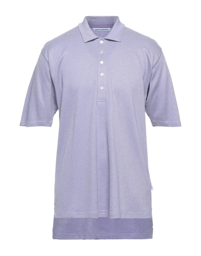 Shop Martin Asbjørn Man Polo Shirt Lilac Size S Viscose, Polyamide, Polyester, Elastane In Purple