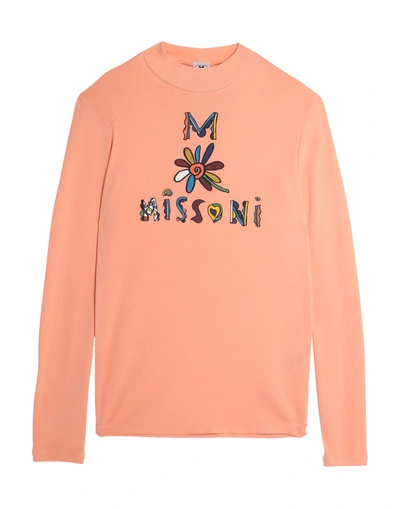 Shop M Missoni Woman T-shirt Apricot Size M Cotton