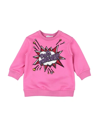 Shop Dolce & Gabbana Newborn Girl Sweatshirt Pink Size 3 Cotton, Synthetic Fibers, Polyester, Wool, Silk