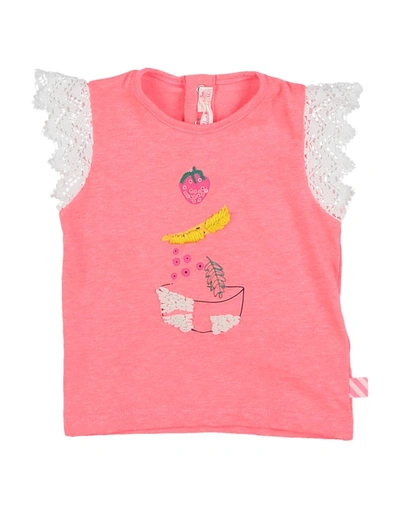 Shop Billieblush Newborn Girl T-shirt Fuchsia Size 3 Polyester, Cotton In Pink