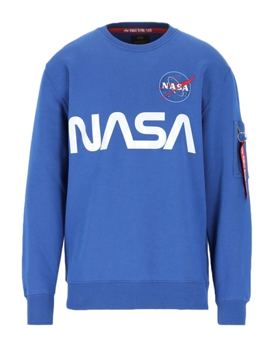 Shop Alpha Industries Sweatshirts In Blue