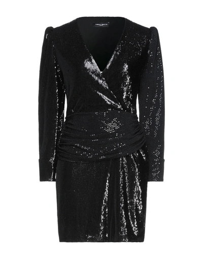 Shop Frankie Morello Woman Mini Dress Black Size 8 Viscose, Elastane, Polyester, Polyamide, Metal