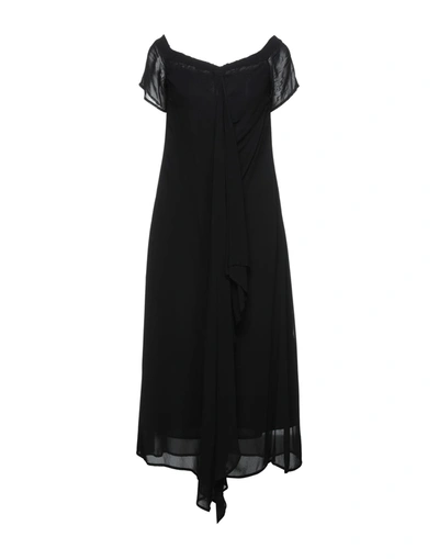 Shop Malloni Woman Midi Dress Black Size 4 Viscose