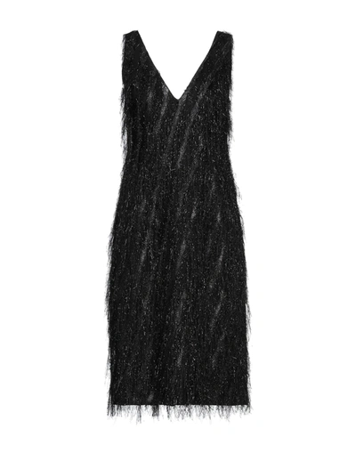 Shop Tessa . Woman Midi Dress Black Size 8 Polyester, Viscose, Metallic Fiber