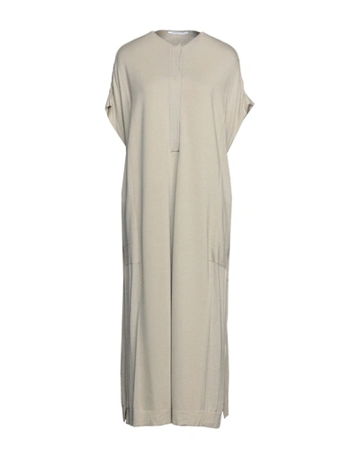 Shop Agnona Woman Midi Dress Sand Size M Wool, Silk, Cashmere In Beige
