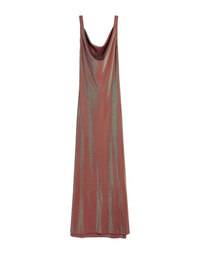Shop M Missoni Woman Maxi Dress Rust Size S Viscose, Polyester, Polyamide
