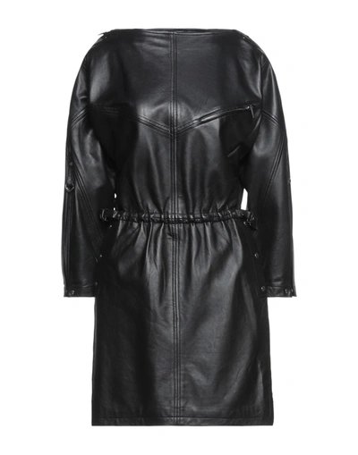 Shop Alberta Ferretti Woman Mini Dress Black Size 4 Sheepskin