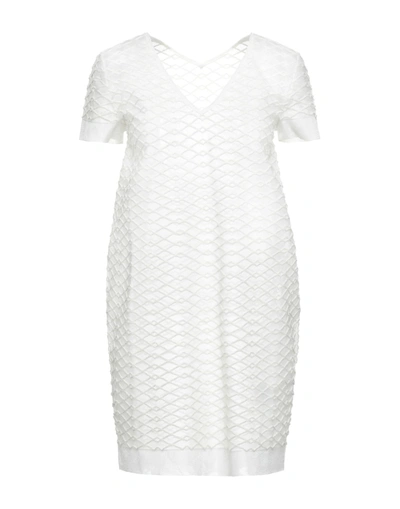 Shop Ballantyne Woman Mini Dress Ivory Size 10 Polyamide, Polyester, Viscose, Cotton In White