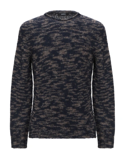 Shop Alpha Studio Man Sweater Midnight Blue Size 42 Acrylic, Alpaca Wool, Polyamide, Merino Wool