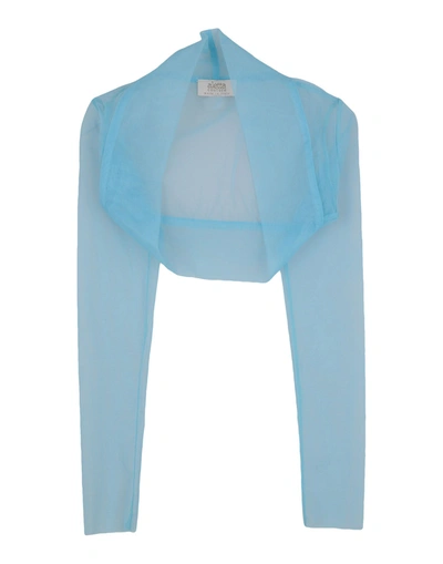 Shop Aletta Wrap Cardigans In Turquoise