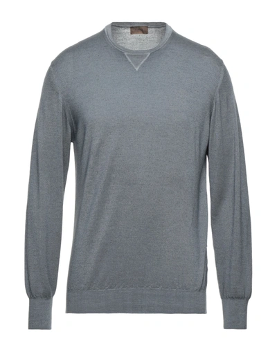Shop Alpha Massimo Rebecchi Man Sweater Slate Blue Size 44 Merino Wool, Silk, Cashmere