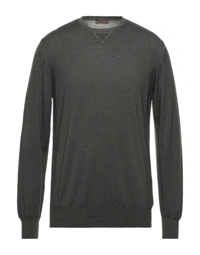 Shop Alpha Massimo Rebecchi Man Sweater Military Green Size 44 Merino Wool, Silk, Cashmere