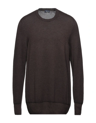 Shop Drumohr Man Sweater Dark Brown Size 42 Merino Wool