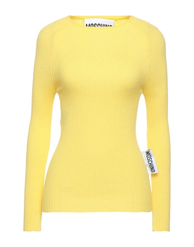Shop Moschino Woman Sweater Light Yellow Size 12 Virgin Wool