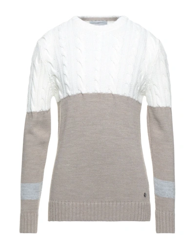 Shop Les Copains Man Sweater Dove Grey Size Xl Cotton, Wool, Viscose, Polyamide