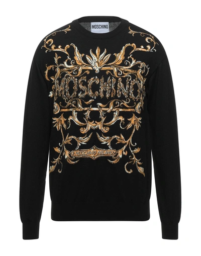 Moschino Man Sweater Black Size M Virgin Wool In Black