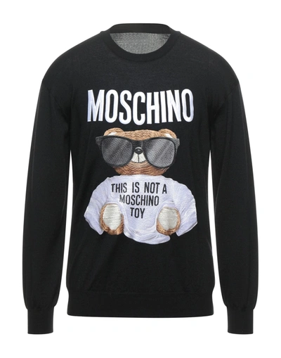 Shop Moschino Man Sweater Black Size 40 Virgin Wool