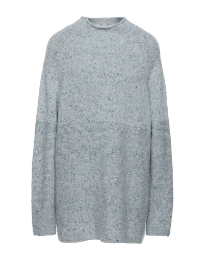 Shop Le Tricot Perugia Turtlenecks In Sky Blue