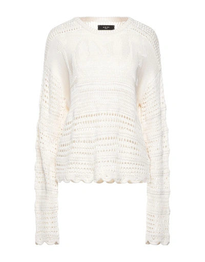 Shop Amiri Woman Sweater Ivory Size M Silk, Viscose In White