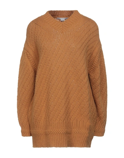 Shop Stella Mccartney Woman Sweater Ocher Size 8-10 Alpaca Wool, Polyamide, Wool In Yellow