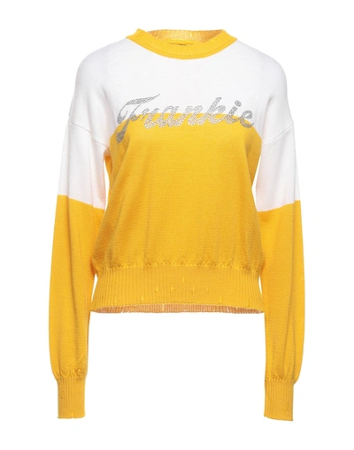 Shop Frankie Morello Woman Sweater Yellow Size L Merino Wool