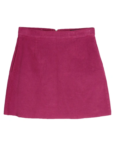 Shop Department 5 Woman Mini Skirt Garnet Size 28 Cotton, Elastane In Red