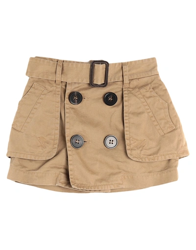 Dsquared2 Buttoned Mini Skirt In Beige