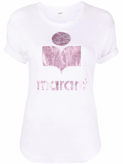 Shop Isabel Marant Étoile Koldi Logo Cotton T-shirt