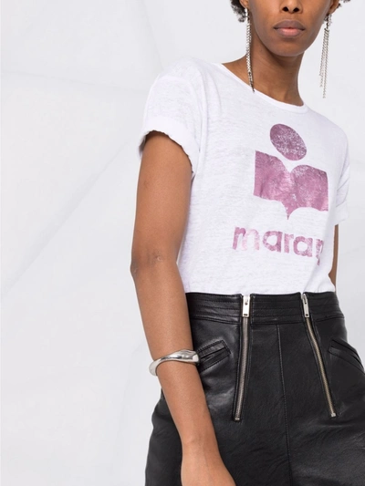 Shop Isabel Marant Étoile Koldi Logo Cotton T-shirt