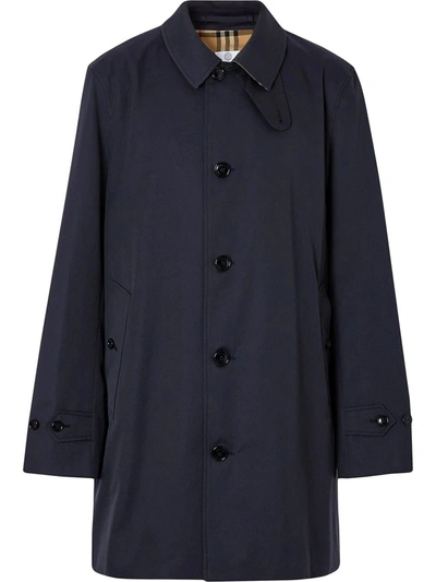 Shop Burberry Blue Single-breasted Trench Coat
