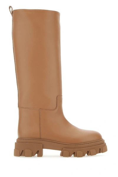 Shop Gia Couture Camel Leather Perni07 Boots Nd  Donna 39