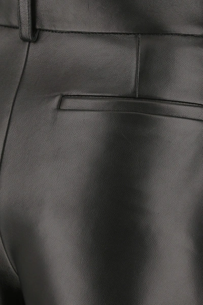 Shop Versace Black Nappa Leather Shorts  Black  Donna 38
