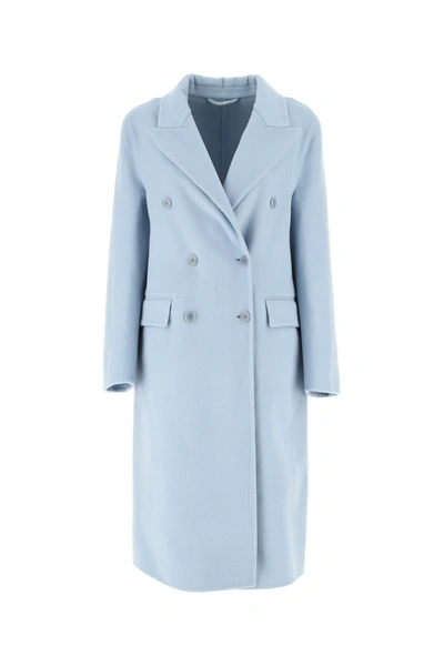 Shop Ermanno Scervino Light Blue Wool Coat  Lightblue  Donna 42