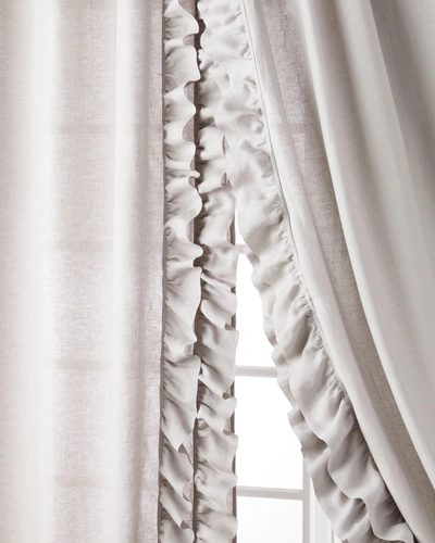 Shop Amity Home Two Basillo Linen Curtains In Ivory
