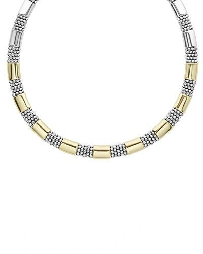 Shop Lagos High Bar 18k 9-station Necklace In Silver