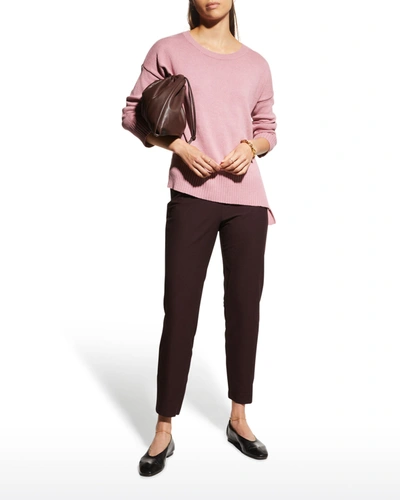 Shop Eileen Fisher Washable Stretch Crepe Slim Ankle Pants In Cassis