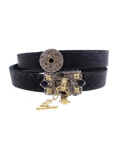 Shop Armenta Old World Leather Double-wrap Bracelet