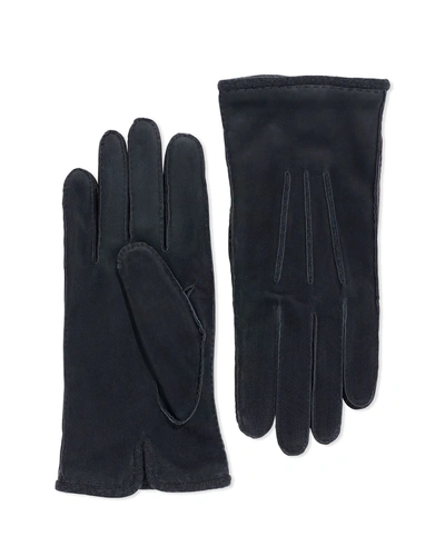 Shop Loro Piana Suede Glove In Black